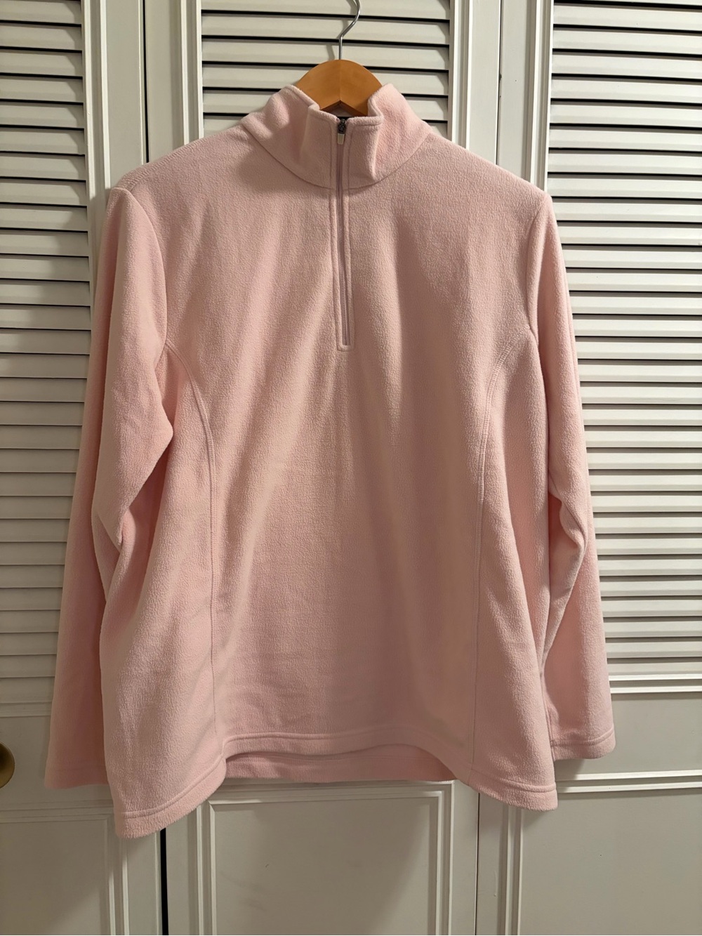 Lands' End Light Pink Half-Zip Fleece Pullover